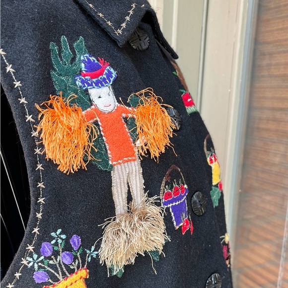 🍁Vintage Paul Harris Design Embroidered Fall/Harvest Themed Vest Size L EUC 🍁 - Picture 6 of 15